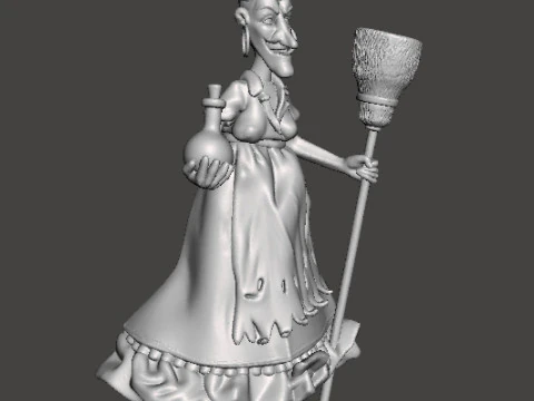 Ornamen Patung Patung Model Figur RUE BROCA WITCH LA SORCIERE Model Cetak 3D