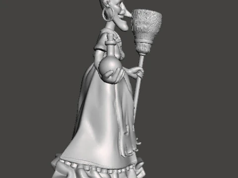 Ornamen Patung Patung Model Figur RUE BROCA WITCH LA SORCIERE Model Cetak 3D