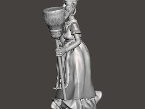 Ornamen Patung Patung Model Figur RUE BROCA WITCH LA SORCIERE Model Cetak 3D