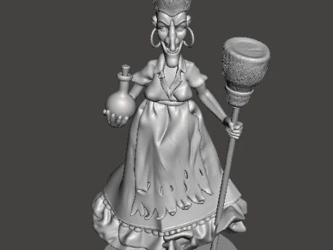 Ornamen Patung Patung Model Figur RUE BROCA WITCH LA SORCIERE Model Cetak 3D