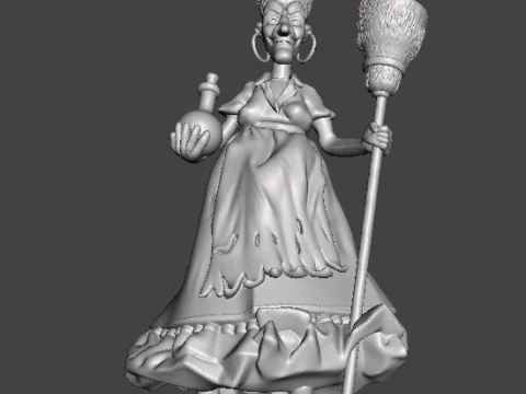 Ornamen Patung Patung Model Figur RUE BROCA WITCH LA SORCIERE Model Cetak 3D