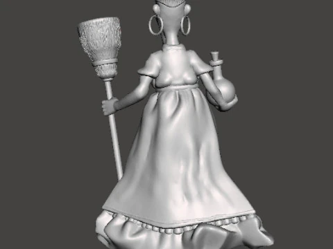 Ornamen Patung Patung Model Figur RUE BROCA WITCH LA SORCIERE Model Cetak 3D