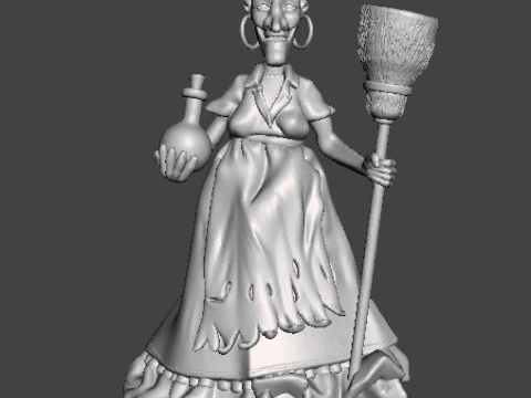 Ornamen Patung Patung Model Figur RUE BROCA WITCH LA SORCIERE Model Cetak 3D