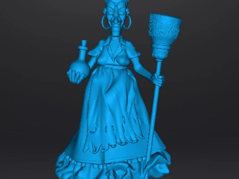 Ornamen Patung Patung Model Figur RUE BROCA WITCH LA SORCIERE Model Cetak 3D
