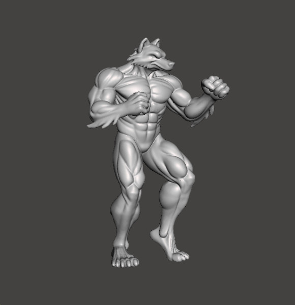 ZMIENIONA BESTIA WILKOŁAK FORMA MINIATUROWY MODEL FANTASY LUB GRY SCIFI RPG DND Model do druku 3D .c4d .max .obj .3ds .fbx .stl .blend 