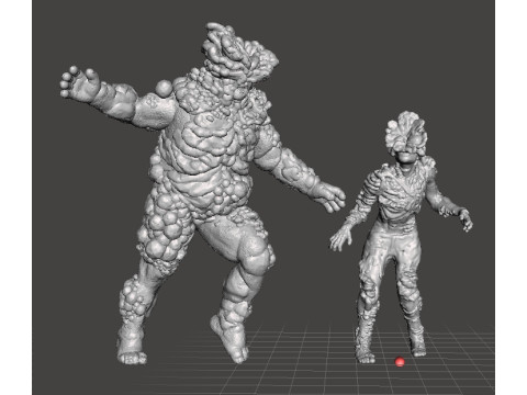 टीएलओयू क्लिकर मिनिएचर मॉडल हॉरर फैंटेसी गेम्स आरपीजी डीएनडी 3D प्रिंट मॉडल