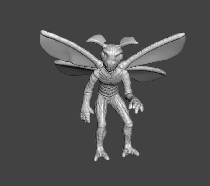MODÈLE MINIATURE MOTHMAN POUR JEUX D'HORREUR OU FANTAISIE RPG DND Modèles 3D en vedette .c4d .max .obj .3ds .fbx .stl .blend 