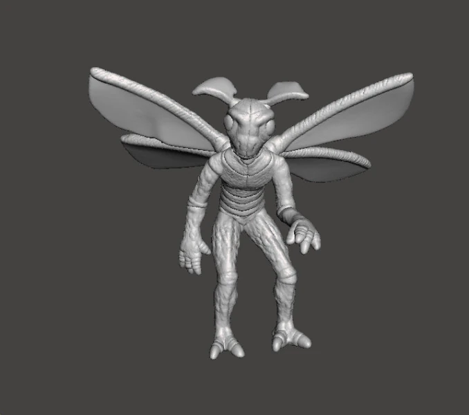 MODELLO IN MINIATURA DI MOTHMAN PER GIOCHI HORROR O FANTASY RPG DND Modello di stampa 3D .c4d .max .obj .3ds .fbx .stl .blend 