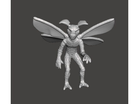 MODELO EN MINIATURA DE MOTHMAN PARA JUEGOS DE TERROR O FANTASÍA RPG DND Modelo de impresión 3D