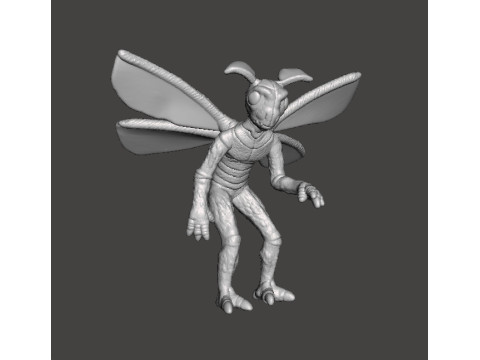 MODÈLE MINIATURE MOTHMAN POUR JEUX D'HORREUR OU FANTAISIE RPG DND Modèles 3D en vedette