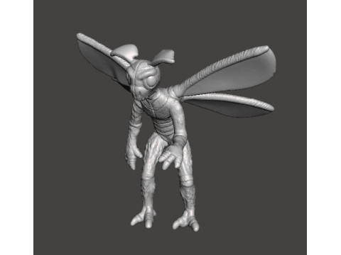 MODÈLE MINIATURE MOTHMAN POUR JEUX D'HORREUR OU FANTAISIE RPG DND Modèles 3D en vedette