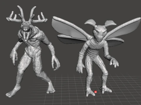 MODELLO IN MINIATURA DI MOTHMAN PER GIOCHI HORROR O FANTASY RPG DND Modello di stampa 3D