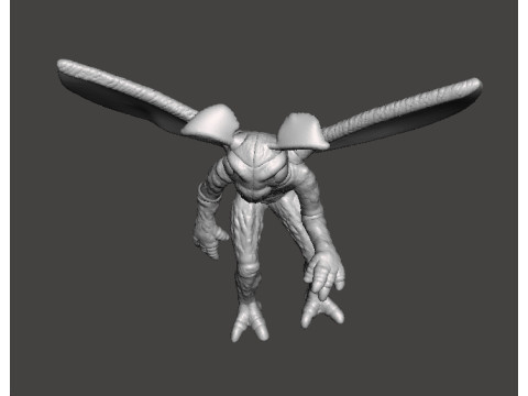MODÈLE MINIATURE MOTHMAN POUR JEUX D'HORREUR OU FANTAISIE RPG DND Modèles 3D en vedette