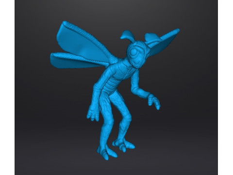 MODÈLE MINIATURE MOTHMAN POUR JEUX D'HORREUR OU FANTAISIE RPG DND Modèles 3D en vedette