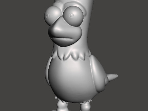 SIMPSONS BART RAVEN POE GAMBAR MODEL PATUNG HIAS Model Cetak 3D