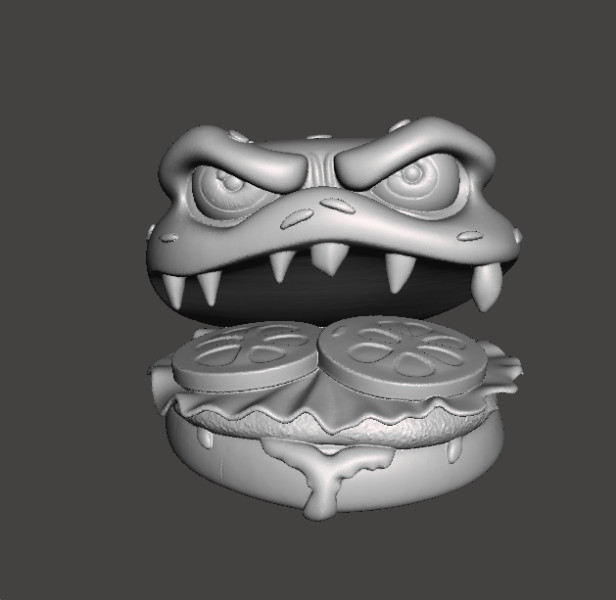 BURGER MIMIC MONSTER FIGURE MODEL SCULPTURE STATUE ORNAMENT 3D Print Model .c4d .max .obj .3ds .fbx .stl .blend