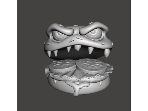 汉堡模仿怪物人物模型雕塑雕像装饰品 3D 打印模型