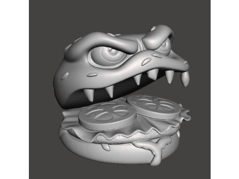 BURGER MIMIC MONSTER FIGURE MODEL SCULPTURE STATUE ORNAMENT 3D Print Model