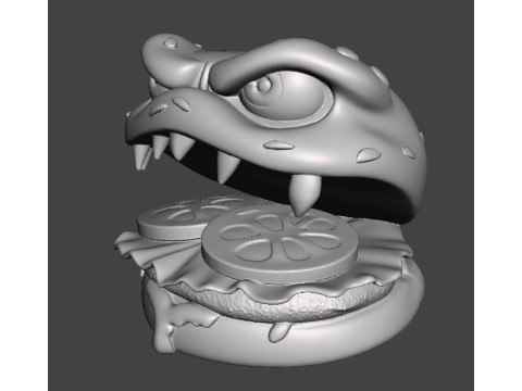 BURGER MIMIC MONSTER FIGURE MODEL SCULPTURE STATUE ORNAMENT 3D Print Model