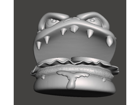 BURGER MIMIC MONSTER FIGURE MODEL SCULPTURE STATUE ORNAMENT 3D Print Model