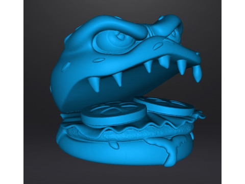 BURGER MIMIC MONSTER FIGURE MODEL SCULPTURE STATUE ORNAMENT 3D Print Model