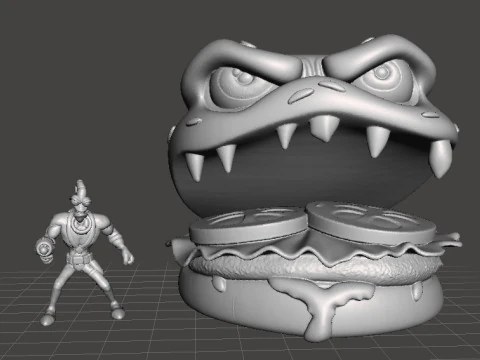 BURGER MIMIC MOSTRO FIGURA MODELLO SCULTURA ORNAMENTO STATUA Modello di stampa 3D