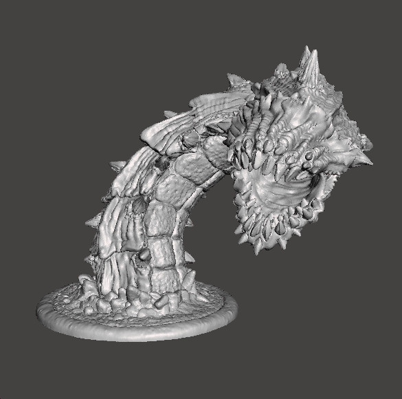 REUZE ZANDWORM WEZEN MODEL FIGUUR VOOR FANTASY GAMES RPG DND 3D printmodel .c4d .max .obj .3ds .fbx .stl .blend 