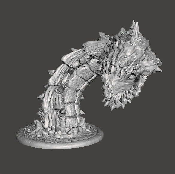 FIGURA MODELLO DI CREATURA GIANT SANDWORM PER GIOCHI FANTASY RPG DND Modello di stampa 3D .c4d .max .obj .3ds .fbx .stl .blend 