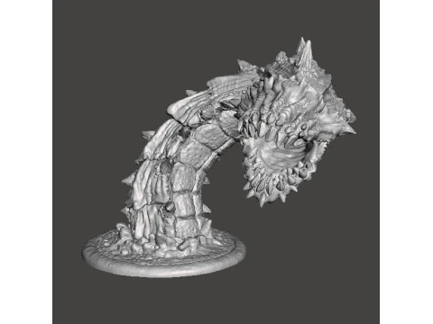 फैंटेसी गेम्स आरपीजी डीएनडी के लिए विशाल सैंडवॉर्म क्रिएचर मॉडल फिगर 3D प्रिंट मॉडल