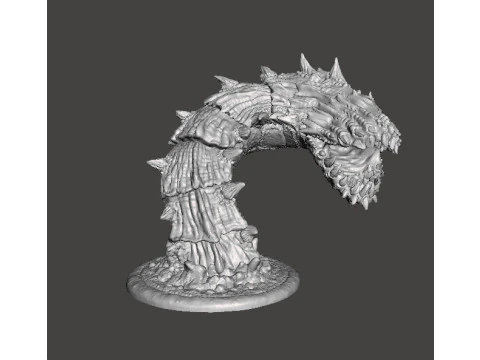FIGURA MODELLO DI CREATURA GIANT SANDWORM PER GIOCHI FANTASY RPG DND Modello di stampa 3D