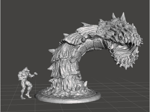 REUZE ZANDWORM WEZEN MODEL FIGUUR VOOR FANTASY GAMES RPG DND 3D printmodel