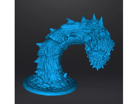 FIGURA MODELLO DI CREATURA GIANT SANDWORM PER GIOCHI FANTASY RPG DND Modello di stampa 3D