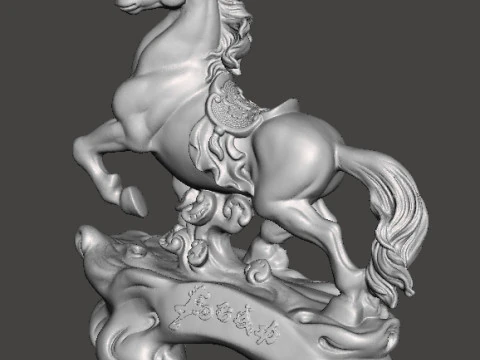 HORSE FENG SHUI BRONZE STATUE WEALTH ART SCULPTURE FIGURE MODEL 3D Print Model