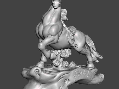 马风水青铜雕像财富艺术雕塑人物模型 3D 打印模型