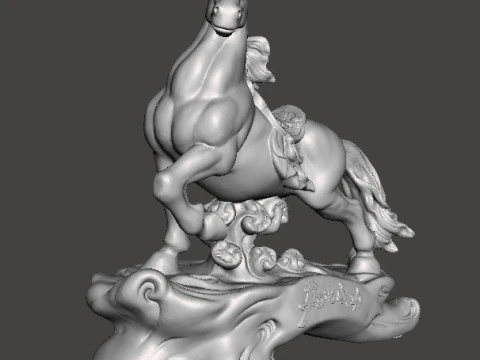 HORSE FENG SHUI BRONZE STATUE WEALTH ART SCULPTURE FIGURE MODEL 3D Print Model