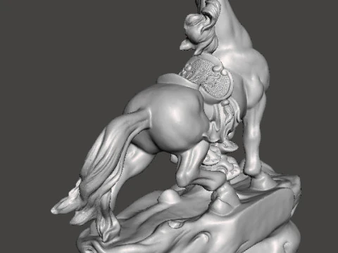 HORSE FENG SHUI BRONZE STATUE WEALTH ART SCULPTURE FIGURE MODEL 3D Print Model