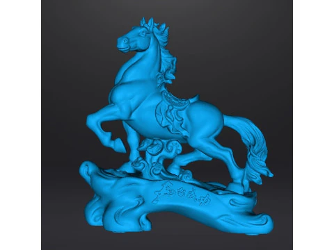 HORSE FENG SHUI BRONZE STATUE WEALTH ART SCULPTURE FIGURE MODEL 3D Print Model