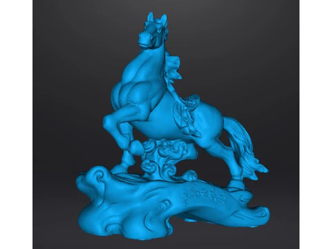 HORSE FENG SHUI BRONZE STATUE WEALTH ART SCULPTURE FIGURE MODEL 3D Print Model