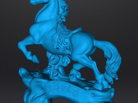 马风水青铜雕像财富艺术雕塑人物模型 3D 打印模型