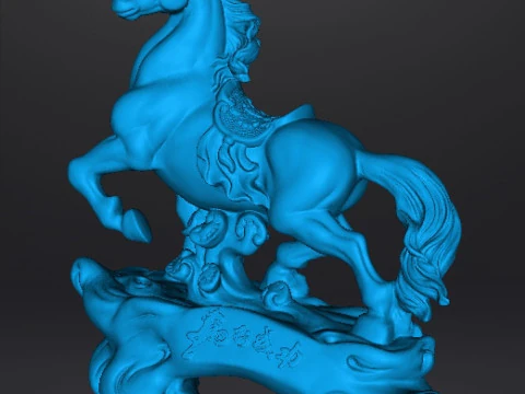 HORSE FENG SHUI BRONZE STATUE WEALTH ART SCULPTURE FIGURE MODEL 3D Print Model