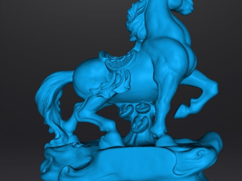 马风水青铜雕像财富艺术雕塑人物模型 3D 打印模型