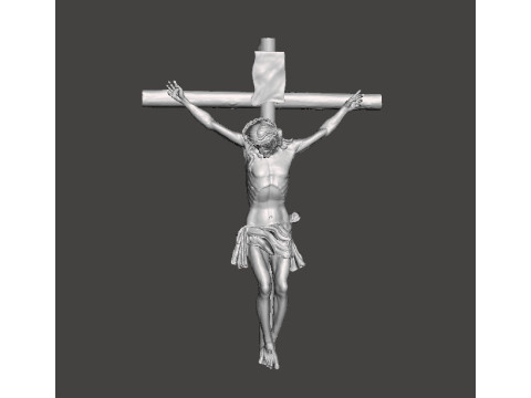 예수 그리스도 골동품 십자가 종교 조각상 조각 예술 3D 프린트 모델