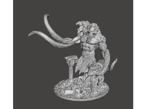 LASHER DEMONE RIGHELLO DEL MONDO INFERIORE MODELLO IN MINIATURA FANTASY GAMES RPG Modello di stampa 3D