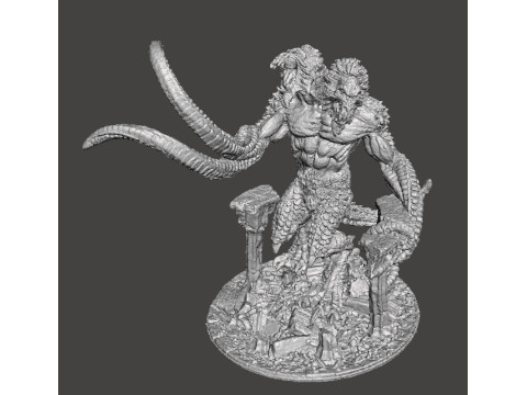 LASHER DEMONE RIGHELLO DEL MONDO INFERIORE MODELLO IN MINIATURA FANTASY GAMES RPG Modello di stampa 3D