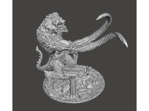 LASHER DEMONE RIGHELLO DEL MONDO INFERIORE MODELLO IN MINIATURA FANTASY GAMES RPG Modello di stampa 3D