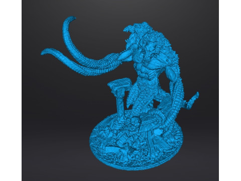 LASHER DEMONE RIGHELLO DEL MONDO INFERIORE MODELLO IN MINIATURA FANTASY GAMES RPG Modello di stampa 3D