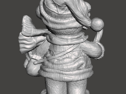 クリスマスベア彫刻像オーナメントフィギュアモデル 3Dプリントモデル