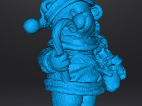 クリスマスベア彫刻像オーナメントフィギュアモデル 3Dプリントモデル