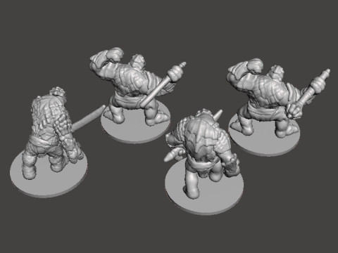 판타지 게임 에픽용 6MM 규모의 기갑 트롤 치프 세트 미니어처 모델 3D 프린트 모델