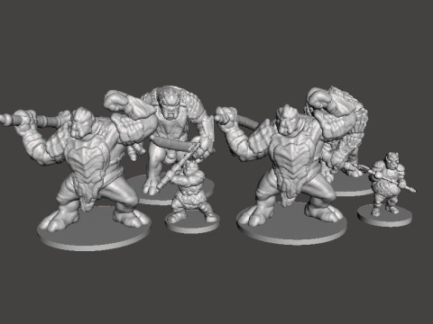 판타지 게임 에픽용 6MM 규모의 기갑 트롤 치프 세트 미니어처 모델 3D 프린트 모델